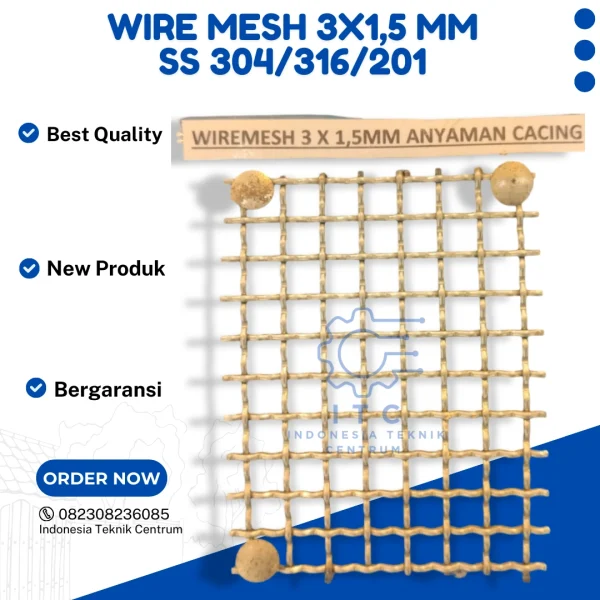 Wire Mesh 3 x1,5 SS 304/316/201