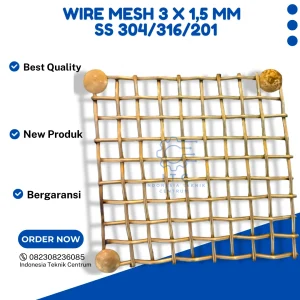 Wire Mesh 3 X 1,5 mm SS 304/316/20
