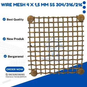 Wire Mesh 4 X 1,5 mm SS 304,316,201