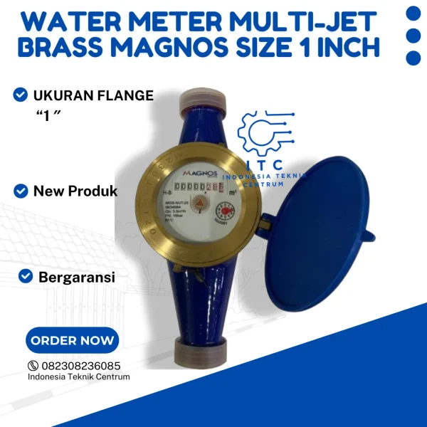 Water Meter Multi-Jet Brass Magnos Size 1 Inch