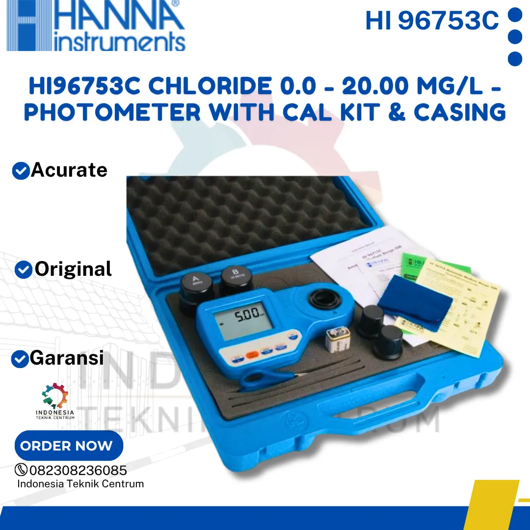 HI96753C Chloride 0.0 - 20.00 mg/l - Photometer with Cal kit & Casing