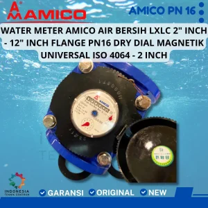 Buatkan deskripsi sesui standar SEO keunggulan kelebihan dan fungsi dari produk alat "Water Meter Amico Air Bersih LXLC 2" Inch - 12" Inch Flange PN16 Dry Dial Magnetik Universal ISO 4064 - 2 Inch