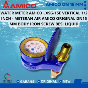 Water Meter Amico LXSG-15E Vertical 1/2 Inch - Meteran Air Amico Original DN15 MM Body Iron Screw Besi Liquid