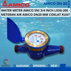 Water Meter Amico SNI 3/4 Inch LXSG-20E - Meteran Air Amico DN20 MM Coklat Kuat