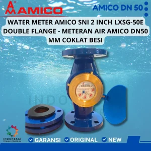 Water Meter Amico SNI 2 Inch LXSG-50E Double Flange - Meteran Air Amico DN50 MM Coklat Besi